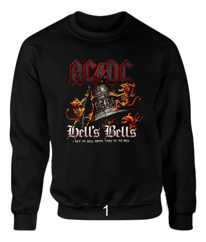 Sudadera Lisa Ac/dc Logo Rock 