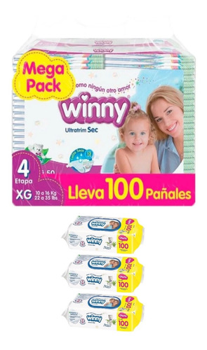 Winny Etapa 4 X 100 Unid + 300 Pañi - Unidad a $457