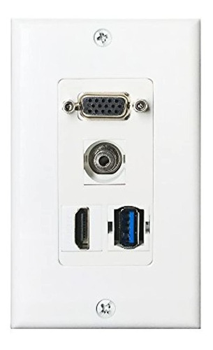 Hdmi Usb Vga Audio Placa De Pared Yomyrayhu Funciona Para Ci