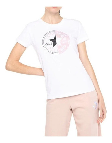 Polera Mujer Converse Double Star Short Sleeve Tee