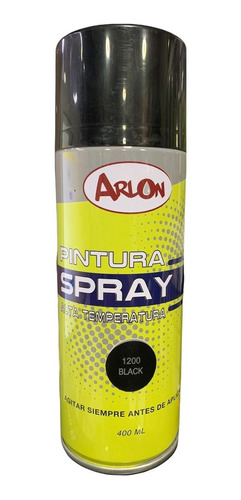 Pintura Alta Temperatura En Spray Color Negro 600°c / 400ml