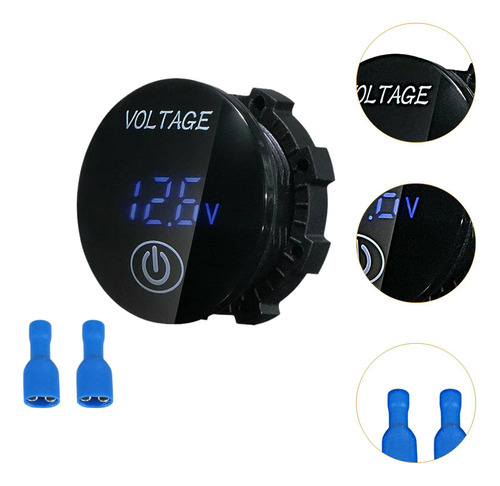 Voltímetro De Medidor De Automóvil 12 V-24 V Azul