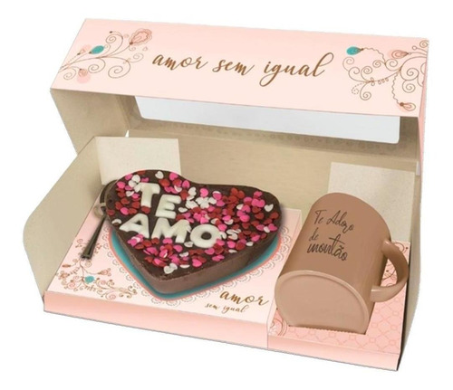 Caixa De Chocolate Coração Decoração Amor Sem Igual 500g