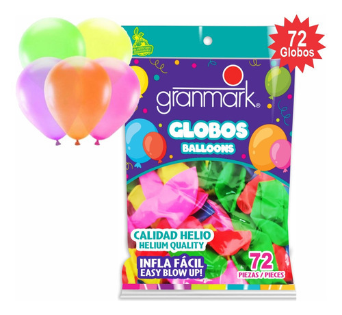 Globos De Latex Color Neón  No. 9   72 Piezas  Leoneon1