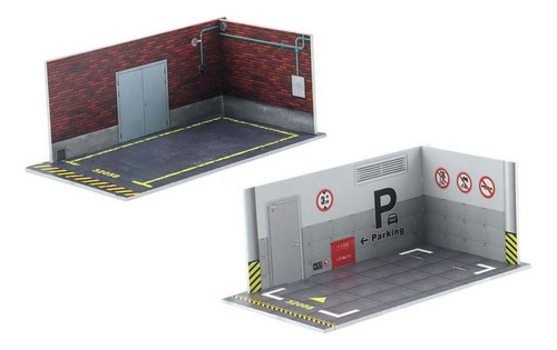 2 Piezas 1/32 Diecast Car Parking Mini Car Garage Estilo A