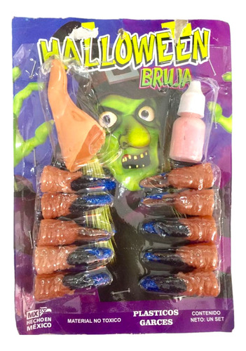 1 Kit De Fantasia Para Halloween Con Garras De Bruja