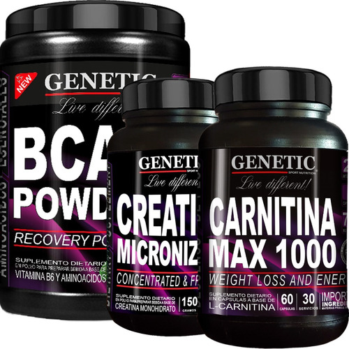 Crecimiento Muscular Aminos Bcaa Carnitina Creatina Genetic