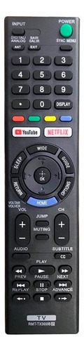 Controle Tv Sony Smart 4k Rmt-tx300 Com Youtube E Netflix