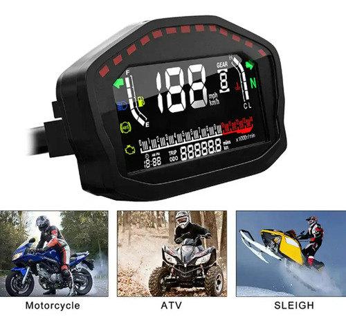 Painel Digital Universal Lcd De Racer Da Motocicleta