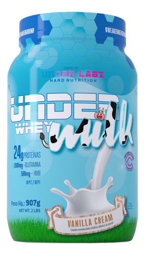 Under Milk Under Labz Whey Protein 100% Concentrado, Isolado Sabor Vanilla Cream 907g