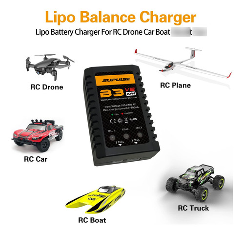 Cargador De Batería Lipo Balance 2s-3s Rc 7.4-11.1v 10w