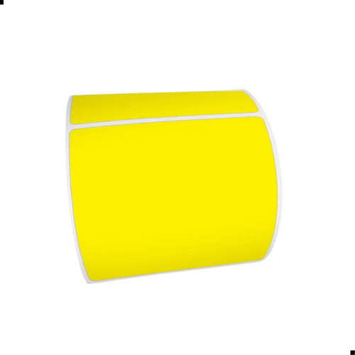 Etiqueta Couchê Amarela 100x100 Cor Amarelo Desenho Impresso Não