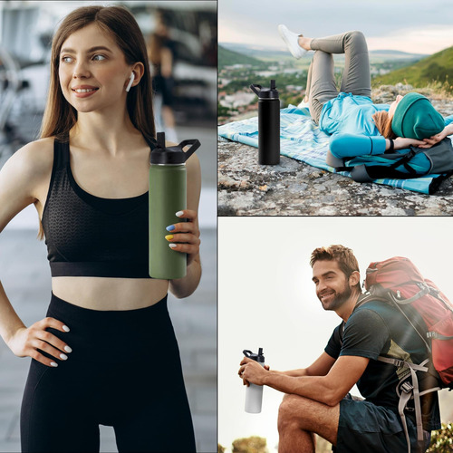 Botella De Agua Deportiva Genérica De Acero Inoxidable Con A