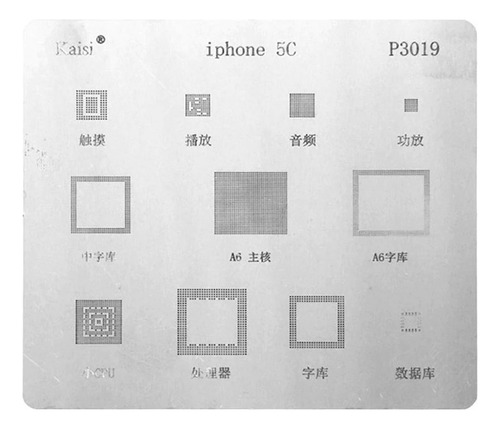 Stencil Compatible iPhone 5c Ic Reballing Kaisi P3019