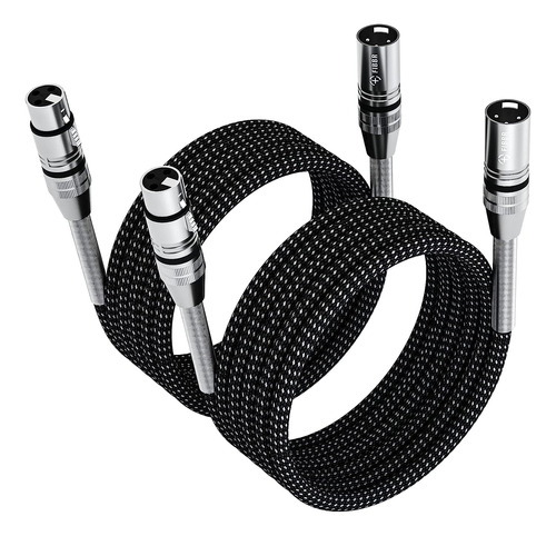 Kit De Cables Fibbr, Xlr, Para Micrófonos 4.5m, 2pcs, Nylon