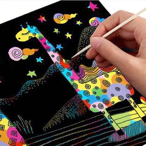 Papel Mágico 10 Hojas Grandes Dibujo Arte Multicolor Lápiz