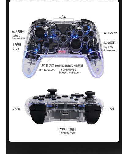 Controlador De Doble Motor Con Mango De Vibración, Pc/switch