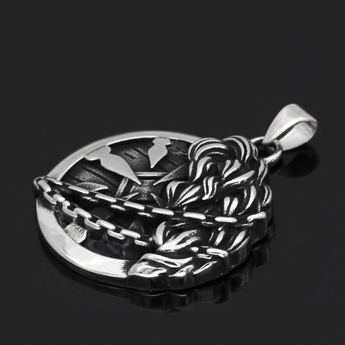 Imagen 6 de 9 de Collar Nórdico Vikingo Amuleto Acero Inoxidable Para Hombre