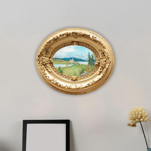 Marco De Fotos En Relieve Pantalla De Mesa De Oval