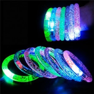 10 Pulseras Luz Led Batucada Boda Xv Disco Neon Fiesta Led Surtido