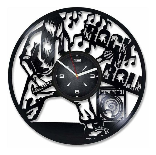 Rock N Roll Vinyl Record Wall Clock. Decor For Bedroom, Livi