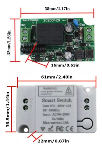 Interruptor Inalambrico 433mhz