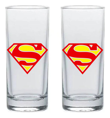 Copa Superman Escudo Shots Aguardientera Tequila X 2 Unid