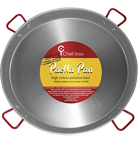 La Ideal 071052 Paellera De Acero Pulido 35 12inch Grayred