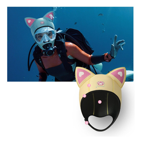 Gorro De Buceo Con Capucha Para Natación, Gorro Amarillo