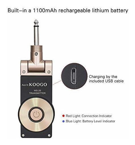 Inalambrico Guitarra 2,4 Ghz Receptor Transmisor Digital 