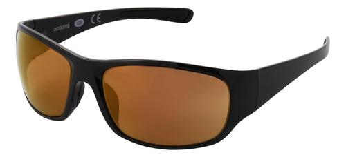 Dockers Gafas De Sol Sail Wrap Para Hombre, Negro, 62 Mm