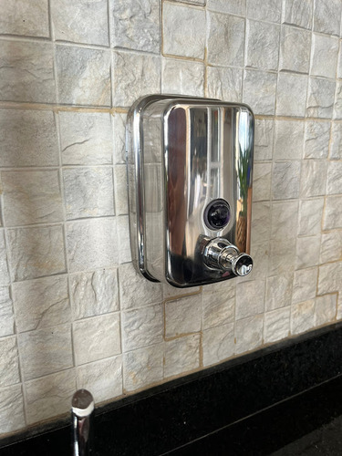 Dispenser Álcool Ou Sabonete Líquido Inox 800ml P/ Parede