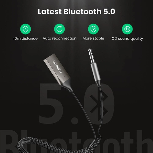 Imagen 6 de 9 de Adaptador Receptor Usb Bluetooth 5.0 Jack 3.5mm Auto Ugreen