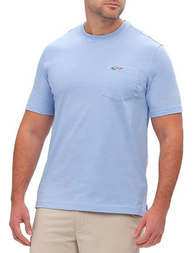 Greg Norman Camiseta De Bolsillo Para Hombre, Azul Serenidad