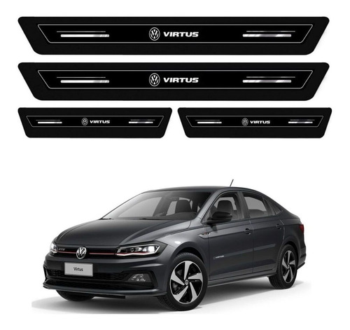 Soleira Protetora Porta Premium Virtus Sedan 2021 - Preto