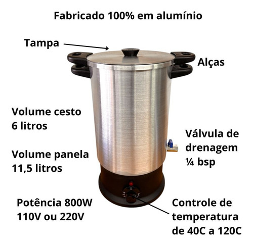 Derretedeira De Chocolate Elétrica 6l 110v Ou 220v