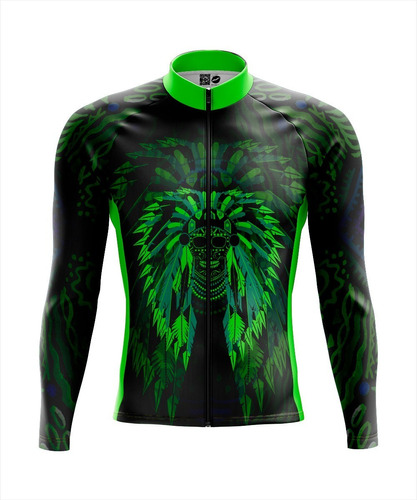 Jersey Ciclismo Maillot Mtb Calavera Penacho Verde Coahuila