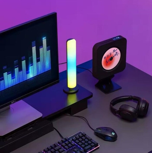 Lámpara Escritorio Led Usb Rgb Gamer 24.8 Cm 2 Piezas Blanco 7 Colores Diferentes
