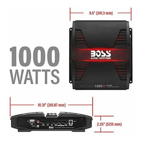 Boss Audio Pt1000 Phantom 1000 Vatios, 2 Canales, Clase Esta