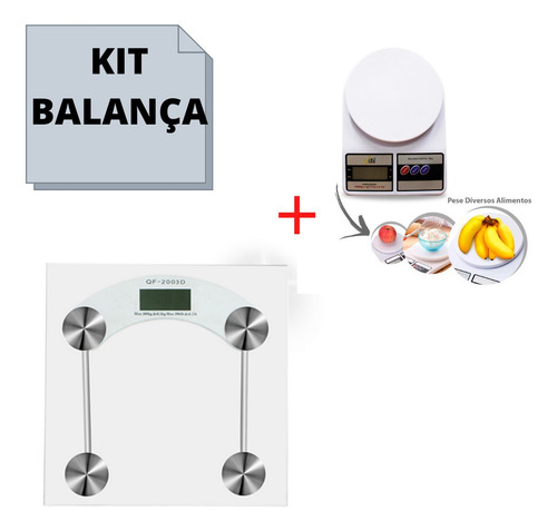 Imagem 1 de 5 de Combo Balança De Cozinha 10kg + Balança De Banheiro 180kg