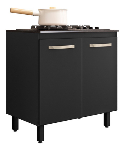 Balcão Multiuso Para Cooktop 4 Ou 5 Bocas 80cm Com 2 Portas