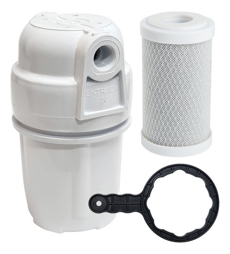 Filtro Agua 5 Ponto Uso Pou Carbon Block Remove Cloro Kit Filtro Cozinha Completo Com Refil Carbon Block Microtek Branco