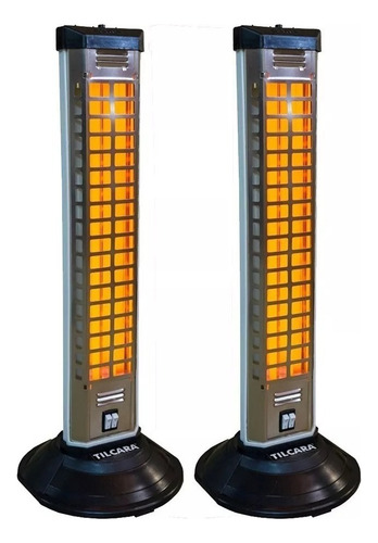 Estufa Eléctrica Vertical Cuarzo 2 Velas 1200w Combo X 2