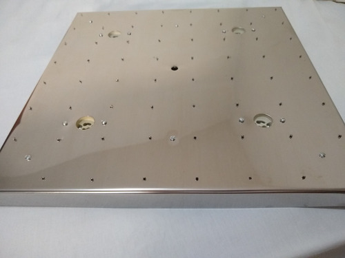 Base De Aço Inox 40cm 64 Furos Montagem Lustres