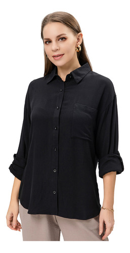 Blusa Mujer Manga Negro Fashion's Park