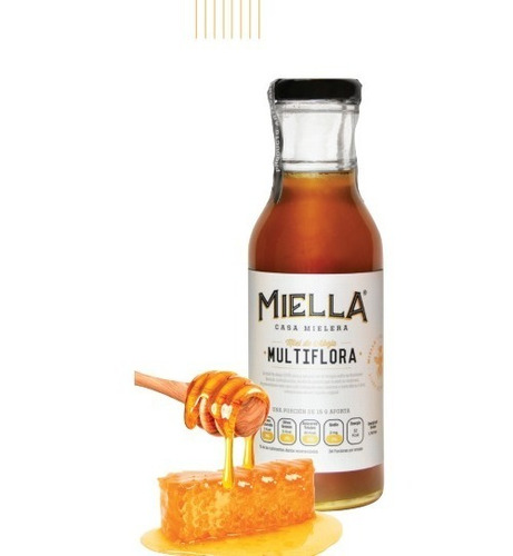 Miel De Abeja Miella Gourmet 100% Natural 510g.