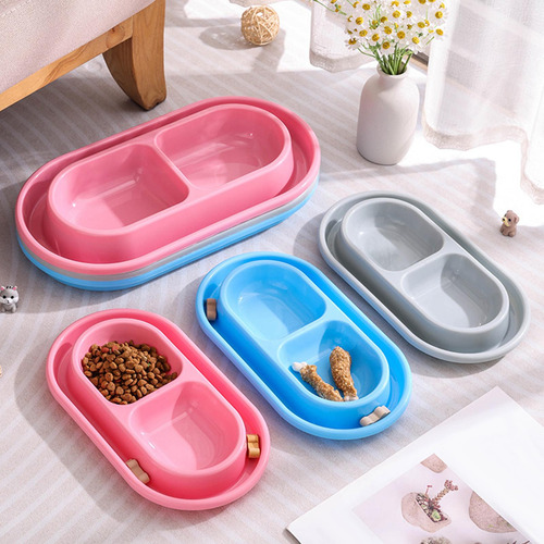 Juego De Tazones De Comida Y Agua, Alimentador De S Gris