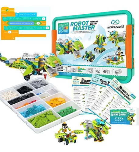 Makerzoid Robot Master Coding Robots, 200+ En 1 Kit De Robót