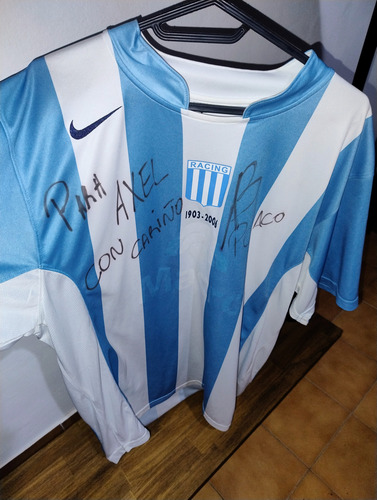 Camiseta De Racing Nike#7 De Utilería - Firmada Por Bastia - (Usado)