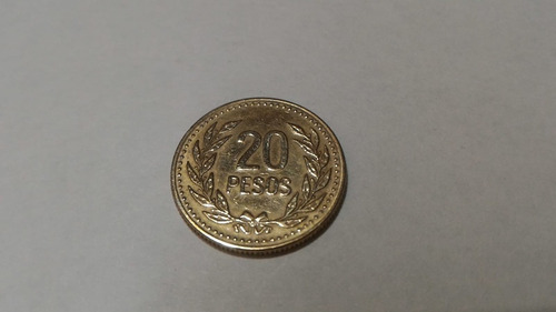 Moneda 20 Pesos Colombia 1990 